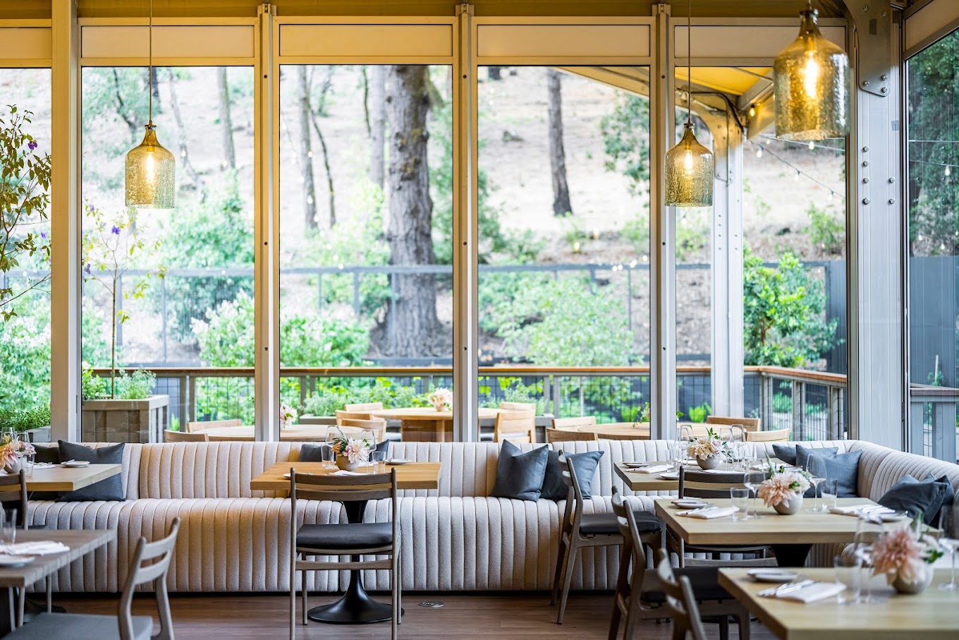 Indoor restaurant view of Meadowood Napa Valley