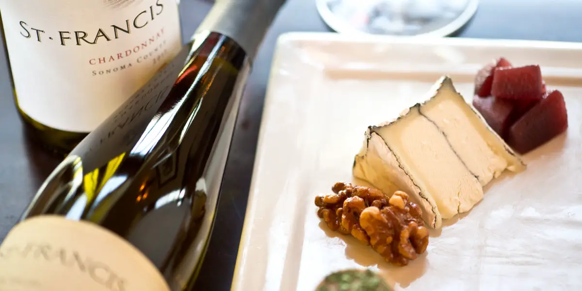 Cheese and wine pairing at St. Francis Winery & Vineyards