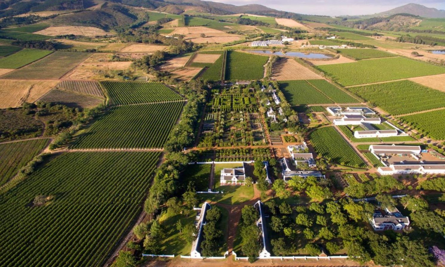 Panoramic overview of Babylonstoren Estate