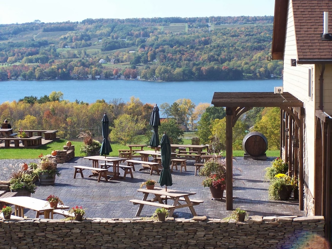 Keuka Spring Vineyardsoutdoor terrace lake view