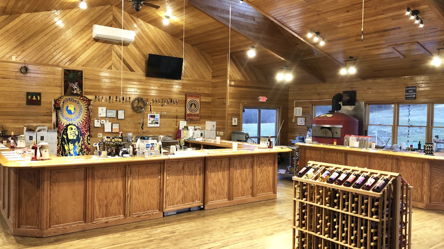 Indoor view of a wine shop at Silver Springs Winery