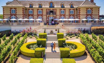 featured image of Domaine Carneros outdoor entrance surrounded with vineyards