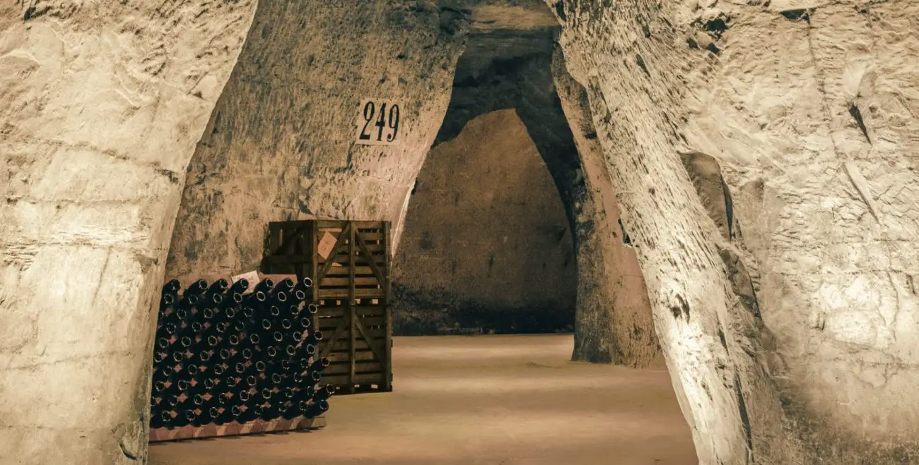 featured image of Veuve Clicquot underground champagne wine cellar