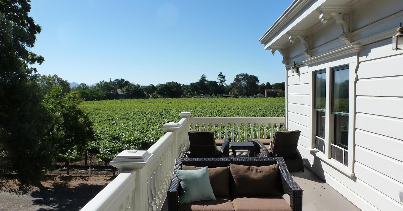 Inn at Salvestrin Winery vineyard balcony view