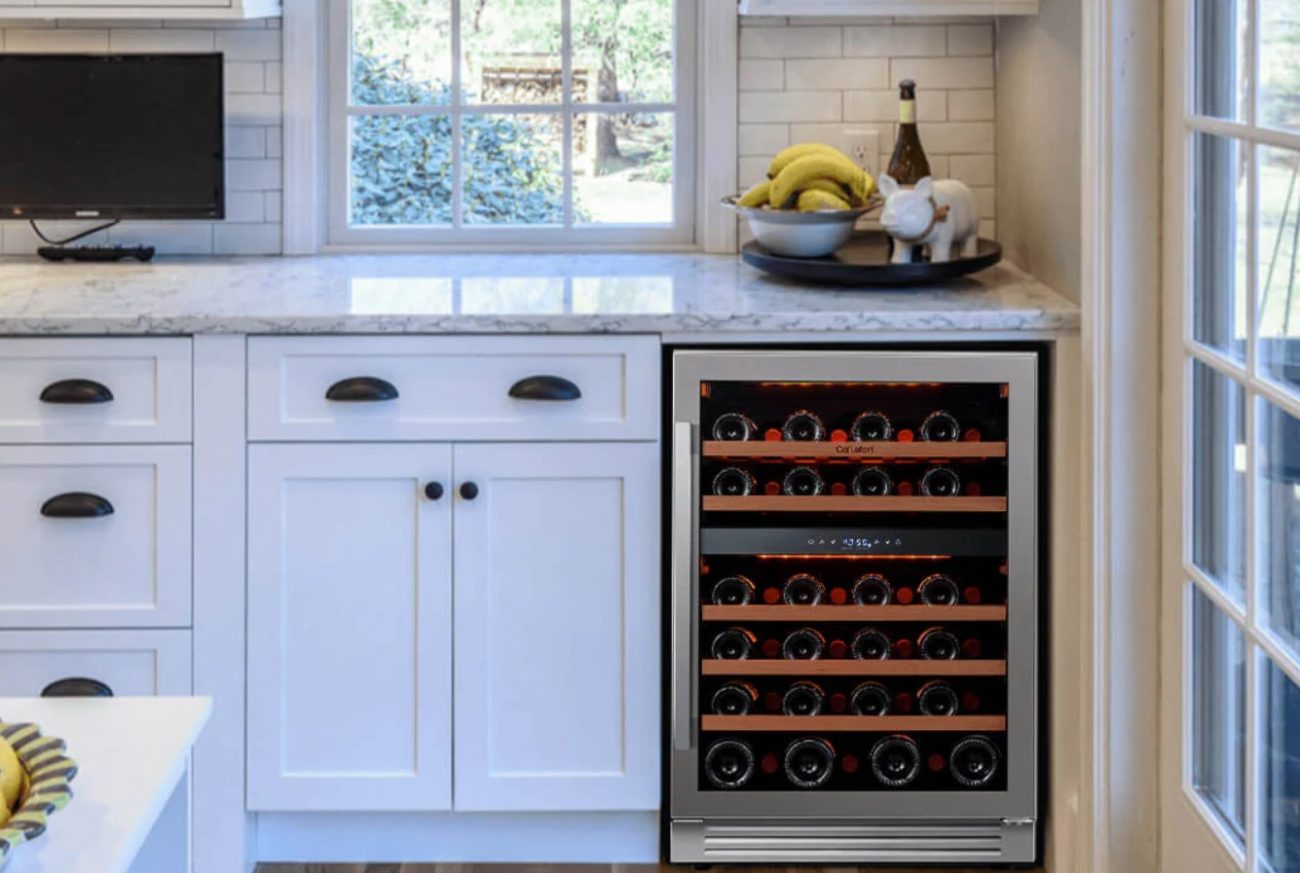 Ca'Lefort 46 Bottles Dual Zone Wine Fridge in a kitchen setting