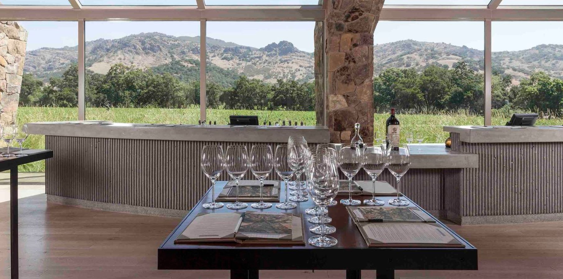 Interior of a Stag's Leap Wine Cellar Winery Visitor Center by BC Estudio Architects