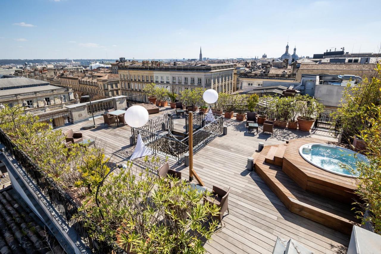 panoramic rooftop terrace view of Bordeaux from InterContinental - Le Grand Hotel de Bordeaux